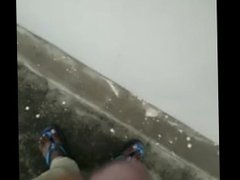 Masturbating in public from top of building