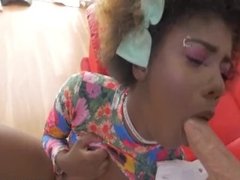 Chocolate princess becomes slave to dick