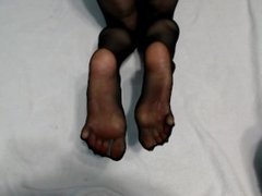 Black pantyhose feet
