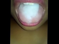 Babe swallowing my sweet cum
