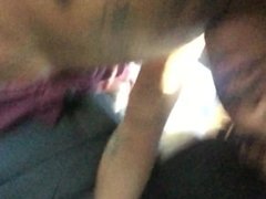 Young Latina Loves Backseat Facial In Public !