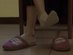 candid sexy feet in slippers