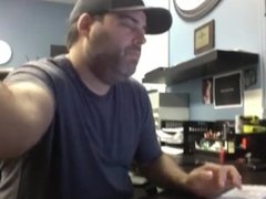poolboy stroking and cumming at work on desk cumshot at 3:23