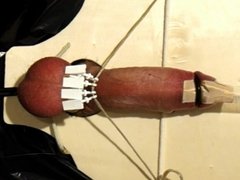 Electro Torture with Balls Clamped Up