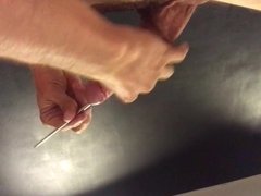 Cock urethal insertion with cum