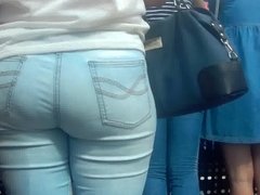 Big ass in white jeans