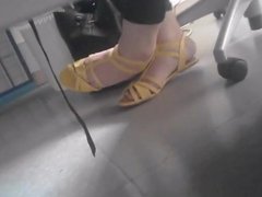 candid feet under desk of samantha in office part 2