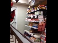 amateur naughty girl strip in front of a supermarket camera