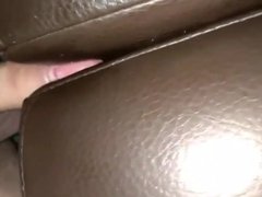 Leather couch humping teen