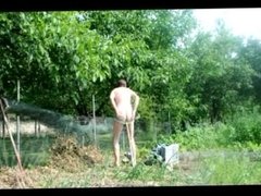 transvestite man garden outdoor anal fisting sextoy 54