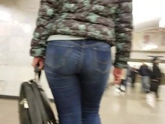 Sweet tight round ass in metro