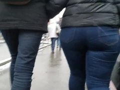 Pretty girl with big ass at snowy day