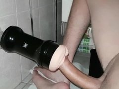 fucking my fleshlight and finishing with a lubed handjob