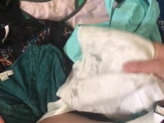 Silk skirts gets cum sports bras and dresses