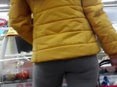 Mature milf shopping in tight yoga pants