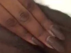 Black teen plays with pussy