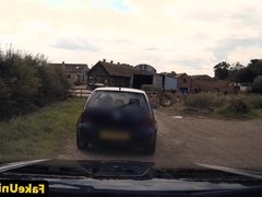 British cop pulls over blonde whore to fuck
