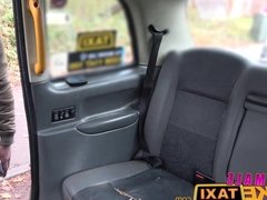 Female Fake Taxi Sexy minx driver rides big black cock