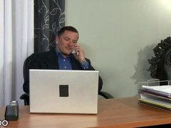 Max Cameron fucks his old friend in the office