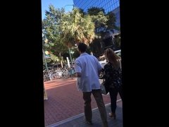 Candid - Big ass in tight jeans walking with her boyfriend