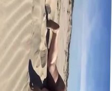 BBW shows ass in sand