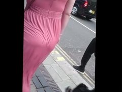 Candid Nerdy Pawg - Big Booty Jiggling In Maxi Dress