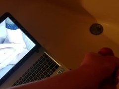 Watching Porn and Using Cum as Lube