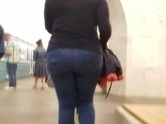 MILF with massive ass in jeans