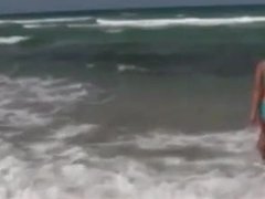 Busty Mature Mom with Amazing Natural Boobs Naked at Beach