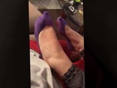 Cumming on wife’s sexy stinky toes
