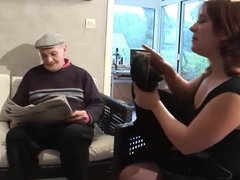 Two French sluts suck and fuck and old fella