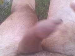 My foreskin cock outdoors