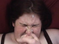Cute Teen Chubby Receives Cumshot in the Face