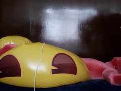 Emoji massive beachball and vibrator for pink bitch