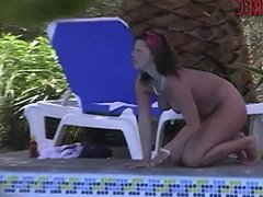Neighbor naked at the pool