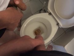 Pissing in the toilet together with my best friend
