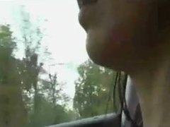 Horny Girl in Stockings Has Orgasm While Driving - GJ