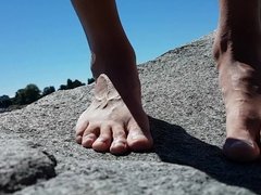SHOWING OFF MY FEET AND TOES AT THE BEACH