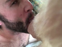 Hairy Daddy Deposits Thick Load into Cumslut's Mouth