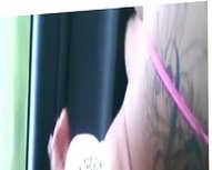 Sexy Tattoo-Teen Teasing In The Car While Driving