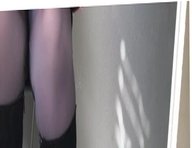Slut german Woman in Shiny grey tights 3