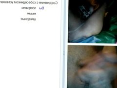 Videochat #147 Girl strokes a big breast for my dick