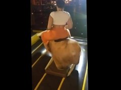 HORNY MILF 'GETTING OFF', WHILE RIDING MECHANICAL BULL