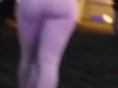 Candid Tight ass in tight grey leggings.