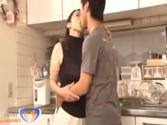 Making up with Japanese Mature in Kitchen