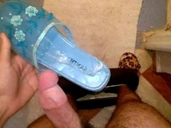 Cum Blue Chinese Slippers