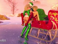 Winter Holidays futanari animation with Santa