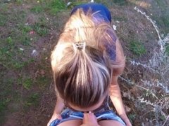 Public Sex in a Park Ends with Lots of Cum in Her Panties - Caught Twice