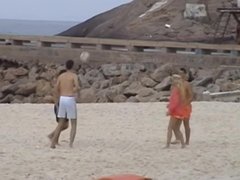 candid skinny in shorts in beach , voyeur petite ass