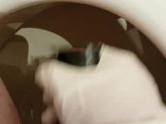 Taped cock - Toilet Wank pt4 final